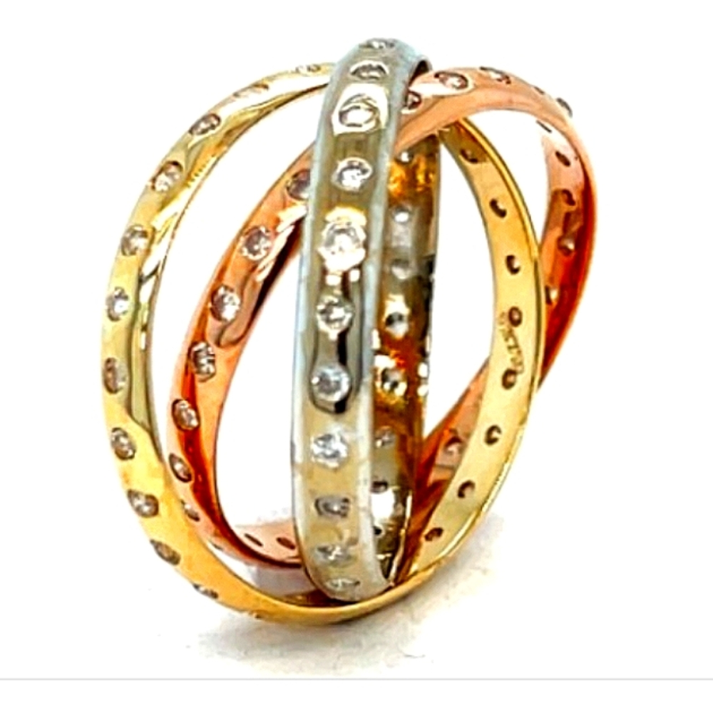 18K Diamond Trinity Exquisite Wedding Ring